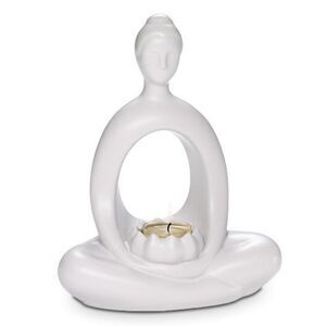 🩵NIB PartyLite White Zen Incense & Tealight Candle Holder